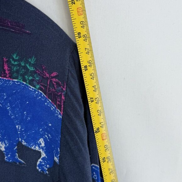 ModCloth Blue Dinosaur Print Button Front Short Romper Size Medium - Picture 13 of 15